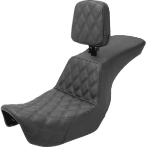 SADDLEMEN Tour Step-Up Seat - Rider Backrest - Front Lattice Stitch - Dyna '06-'17 806-04-192BR